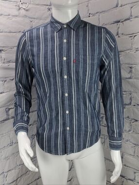 NEW Levi's Men's Sunset One Pocket Denim Shirt Button Down Striped Size Small